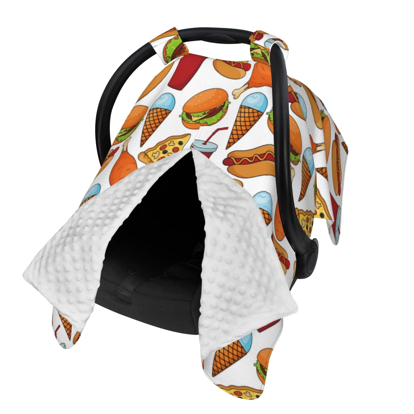 Naloa Hot Dog Burger Baby Car Seat Cover, Breathable Baby Carrier Cover, Multiuse Baby Carrier Cover & Nursing Breastfeeding Cover