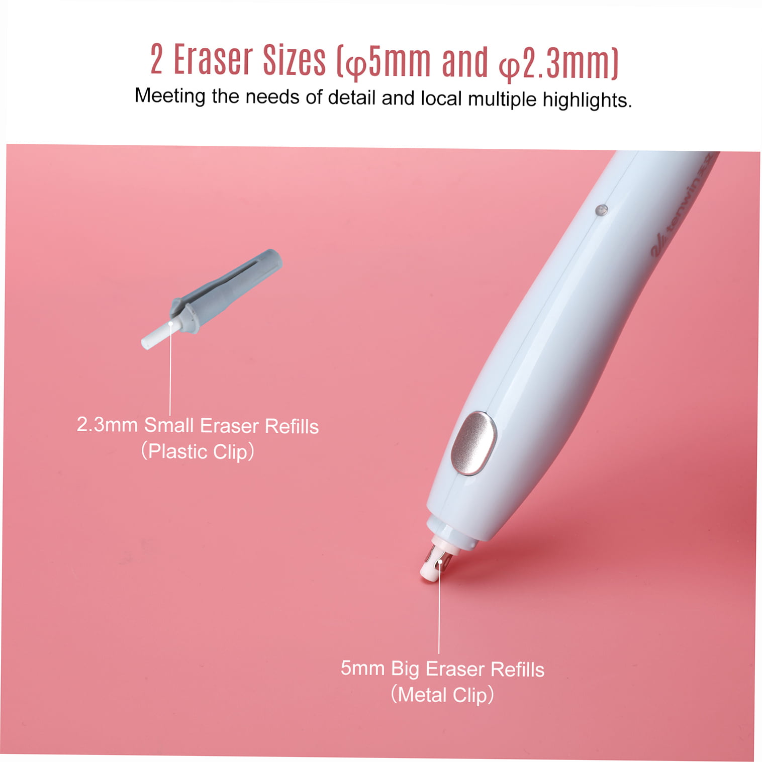 TenWin Kawaii Electric Eraser Rechargeable Cute Rubber Pen for