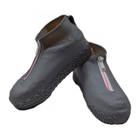 

2Pcs Reusable Silicone Waterproof Shoe Covers No-Slip Shoe Protector with Zipper