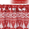 thumbnail image 3 of 2 Pcs Christmas Tree Deer Print Tier Curtain, Rod Pocket Boho Xmas Small Curtain, 3 of 8