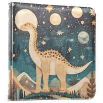 FORMRS 3 Ring Photo Album 4"x6" Self Adhesive Large Capacity PU Leather Cover, Dinosaur at Night