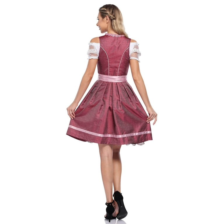 Oktoberfest Dress Women's German Dirndl Dress Costumes For Bavarian