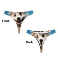 thumbnail image 3 of Balery Blue Sky Cute Wolf Tangas de Algodón para Mujer con Estampado – Ropa Interior Sexy, Transpirable, G-string-Large, 3 of 6