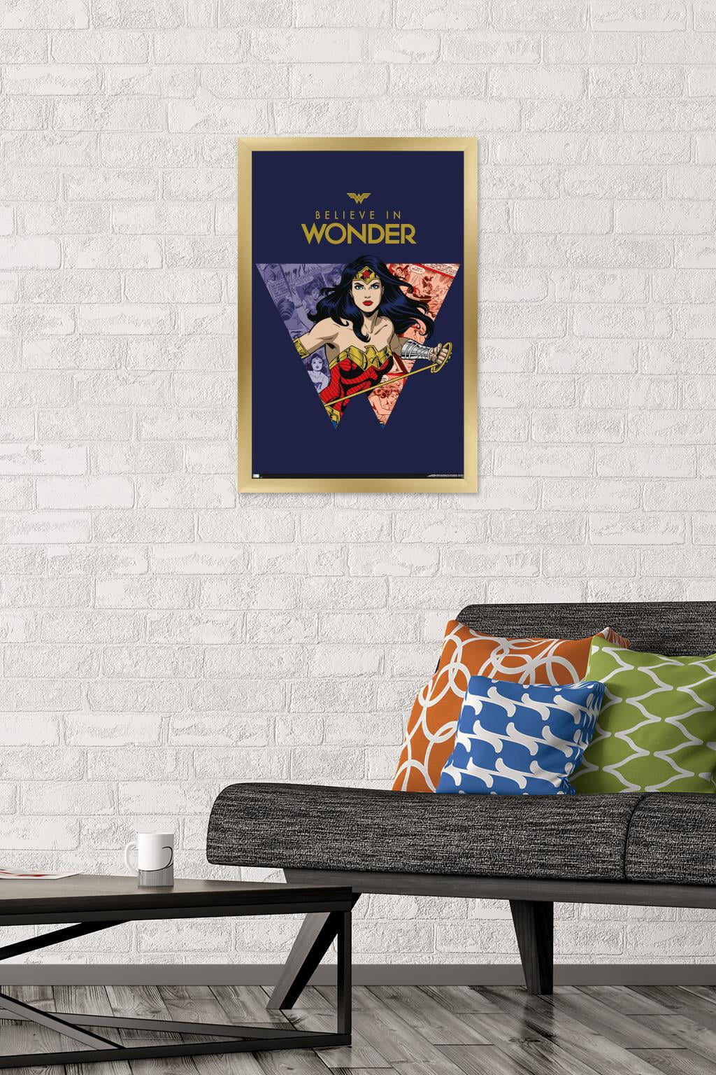 Wonder Woman - Believe in Wonder Wall Poster, 14.725" x 22.375", Framed