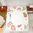 thumbnail image 5 of Homewish Preppy Children Kawaii Strawberry Full Size Sheets 4-Piece,Colorful Love Heart Breathable Bed Sheets,Cartoon Fruit Lightweight Sheet Sets,Luxury Bedroom Decor, 5 of 7