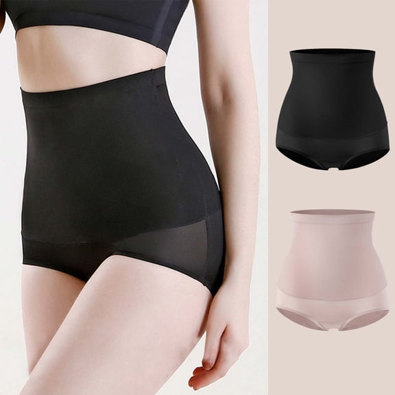 Swuxness Women's High Waist Shaping Brief, Women Panties, Women's Solid Color No Show Comfortable High Waist Butt Lift Breathable Briefs Panties Black, L