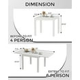 thumbnail image 7 of Emorefun Expandable Dining Table, Modern Dining Table with Aluminum Slat for Backyard, Deck, Porch, White, 7 of 7
