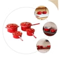 thumbnail image 4 of SKISUNO 1 Ensemble Ornements Miniatures Casseroles Rouges en Métal Mini Maison Pile de Cuisine Jouet pour Enfants, 4 of 8