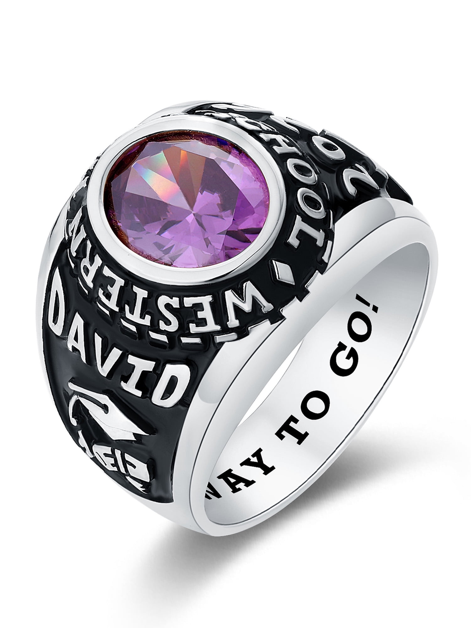 Mementos USA Custom X-Large Men's Class Rings Sterling Silver for High School and College Graduation