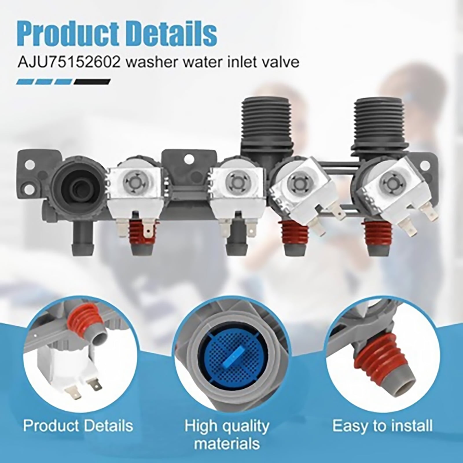 NATEFEMIN Water Inlet Valve Replacement for LG Washing Machine AJU75152602