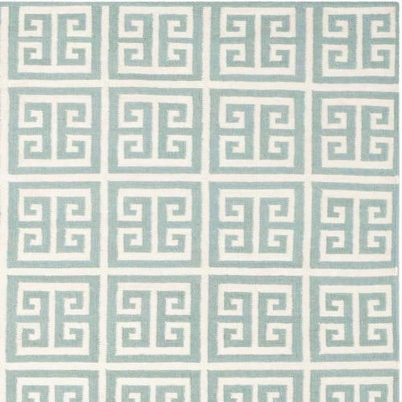 SAFAVIEH Dhurries Valentina Geometric Area Rug, Blue/Ivory, 4' x 6'