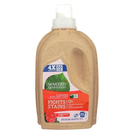 Vanilla Blossom - Seventh Generation 4X Ultra Concentrated Liquid Laundry Detergent, Geranium Blossom & Vanilla, 50 Oz, 66 Loads