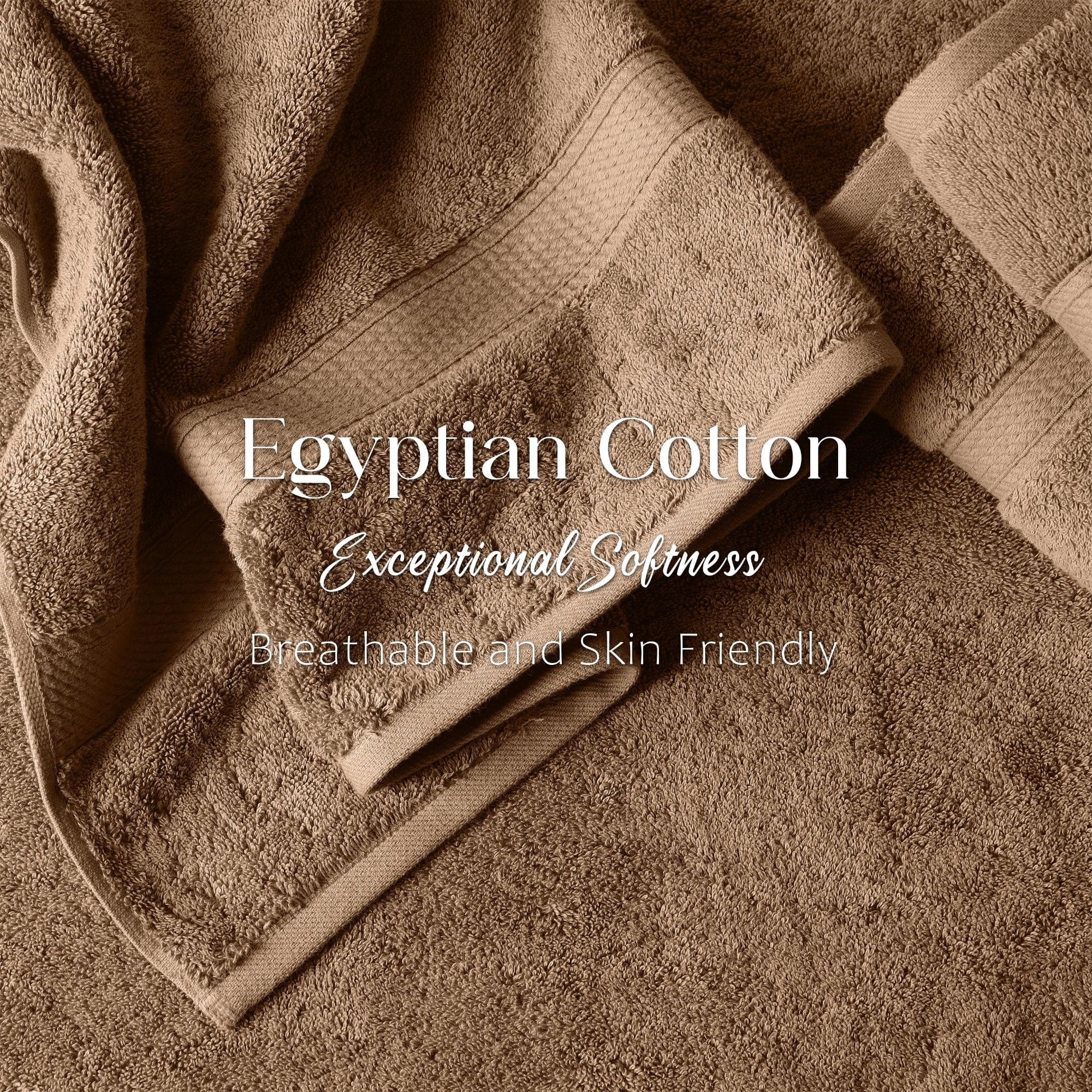 Superior Madeline Egyptian Cotton Ultra-Plush 12-Piece Towel Set, Latte