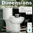 thumbnail image 5 of Sunrinx One-Piece Toilet, Tornado Dual Flush 1.1/1.6 GPF, ADA 17" Seat, Gloss White, 5 of 9