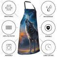 thumbnail image 6 of Rateoe Lonely Night Sky Wolf Aprons with Pocket,Men Womens Aprons Waterproof Adjustable Cooking Aprons for Kitchen Gardening and Salon, 6 of 7