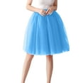 thumbnail image 3 of VUPSGEZ Women's High Waist Pleated Mesh Skirt Mid Length Large Size A Line Skirt (Blue2,S), 3 of 3