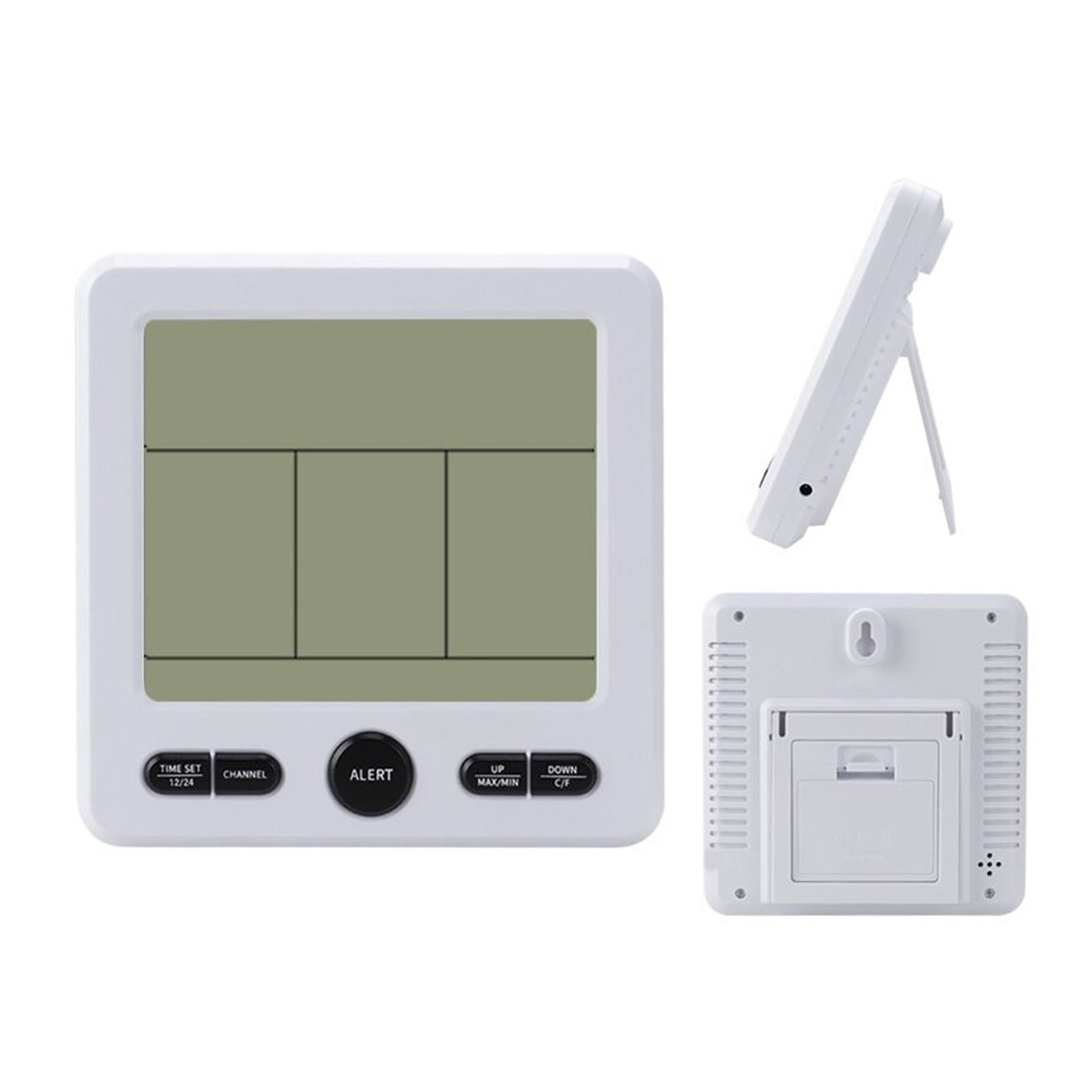 Weather Station Wireless Indoor Outdoor Thermometer Digital Temperature Hygrometer with 3pcs Remote - WHITE
