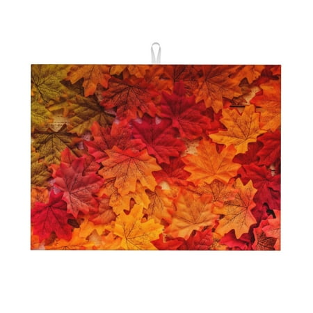 

Tideii Autumn Leaf for Microfiber Placemat 18x24 Inch Kitchen Drying Mat for Countertops Sinks Drains