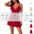 thumbnail image 3 of Levmjia Womens Mesh Lace Nightgown Deep V Neck Spaghetti Strap Flared Mini Slip Dress Lightweight Breathable Indoor Sleeping Loose Swing Elegant Home Solid Color, 3 of 6