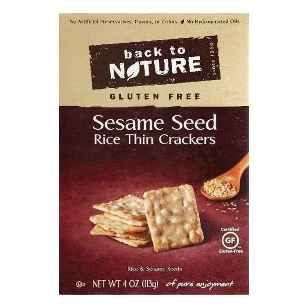 Back To Nature Gluten Free Sesame Seed Rice Thin Crackers, 4 OZ (Pack