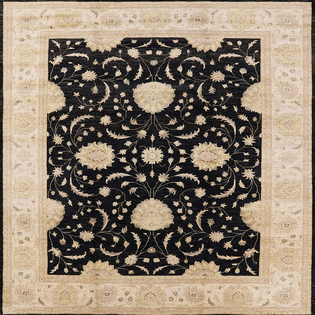 Ahgly Company Tapis d'Intérieur Carré Milieu du Siècle Moderne Orange Pastel Zone Orientale, 3' Carré
