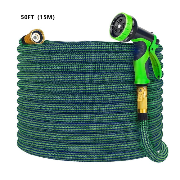 Manguera de jardín Manguera de agua de planta expandible flexible Tubo de lavado de automóviles de doble capa con boquilla de pulverización EE. UU., 50 pies Methold HA005812-02