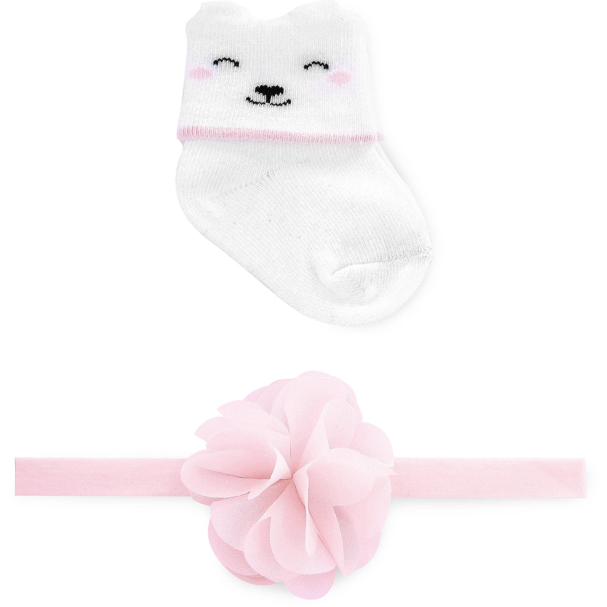 Child Of Mine By Carter's Newborn Baby Girls Sock and Headwrap Set, 0