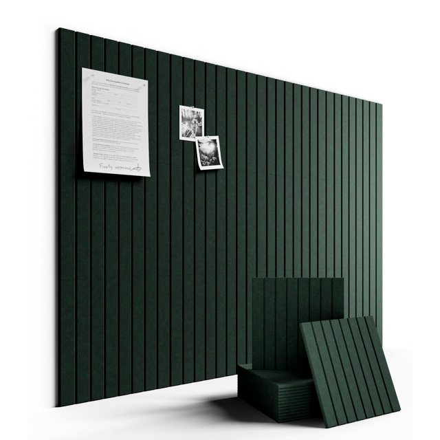 Tablón de anuncios de fieltro Fluxynara, tamaño grande, 48 x 36 cm, paquete de 12 unidades, color ve