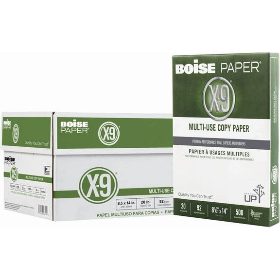 10 Reams Multi-Use Paper - 5000 Sheets White Legal (8.5" x 14"), 20 Lb, 92 Brightness, Printer & Copy Paper Case