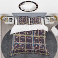 thumbnail image 2 of Designart 'Trendy Gold Chain Pattern' Mid-Century Modern Duvet Cover Set, 2 of 4