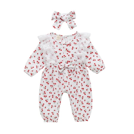 

LEVEFORD Baby Girls Autumn Clothes Set Romper Jumpsuit One-Piece Outfits