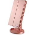thumbnail image 1 of Lighted Makeup Mirror Trifold Vanity Mirror with X/X/X Magnification Natural LED Nights and Touch Screen Batteries and USB Power Supply Adjustable Tabletop Cosmetic Mirror (, 1 of 7