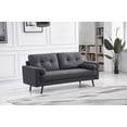 thumbnail image 2 of Dark Gray Stationary Fabric Tufted Back Sofa with Arm Pillows, 2 of 2