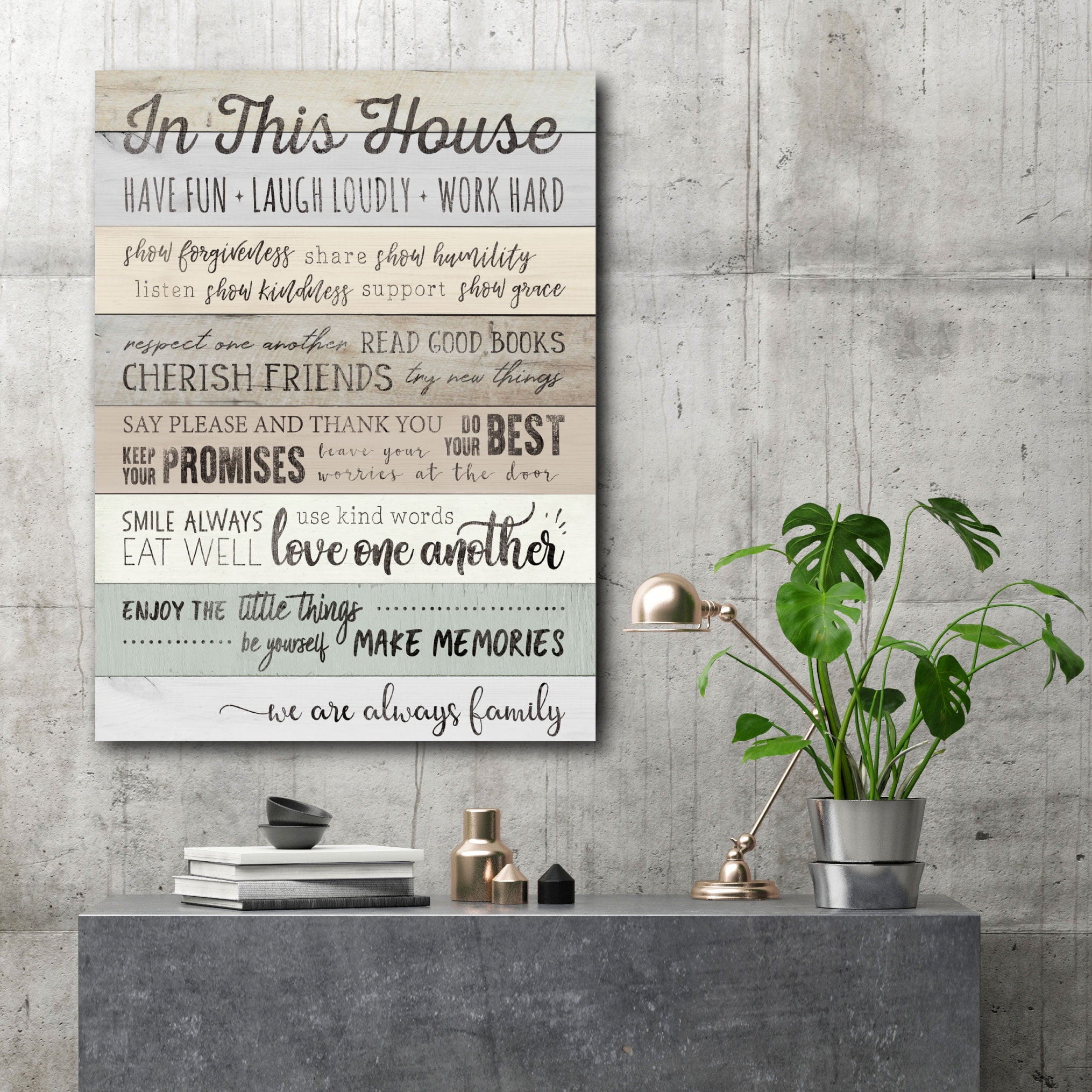 Courtside Market In this house 16"x20" Gallery-Wrapped Canvas Wall Art