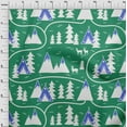 thumbnail image 4 of oneOone Cotton Cambric Green Fabric Mountain Pattern Dress Material Fabric Print Fabric By The Yard 56 Inch Wide, 4 of 6