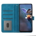 thumbnail image 4 of SaniMore Case for Samsung Galaxy S23 Ultra 6.8" 2023, [Card Slots + Cash Pocket + Removeable Wrist Strap] PU Leather Embossed Flower Flip Kickstand 360° All-around Protective Wallet Shell, Blue, 4 of 9