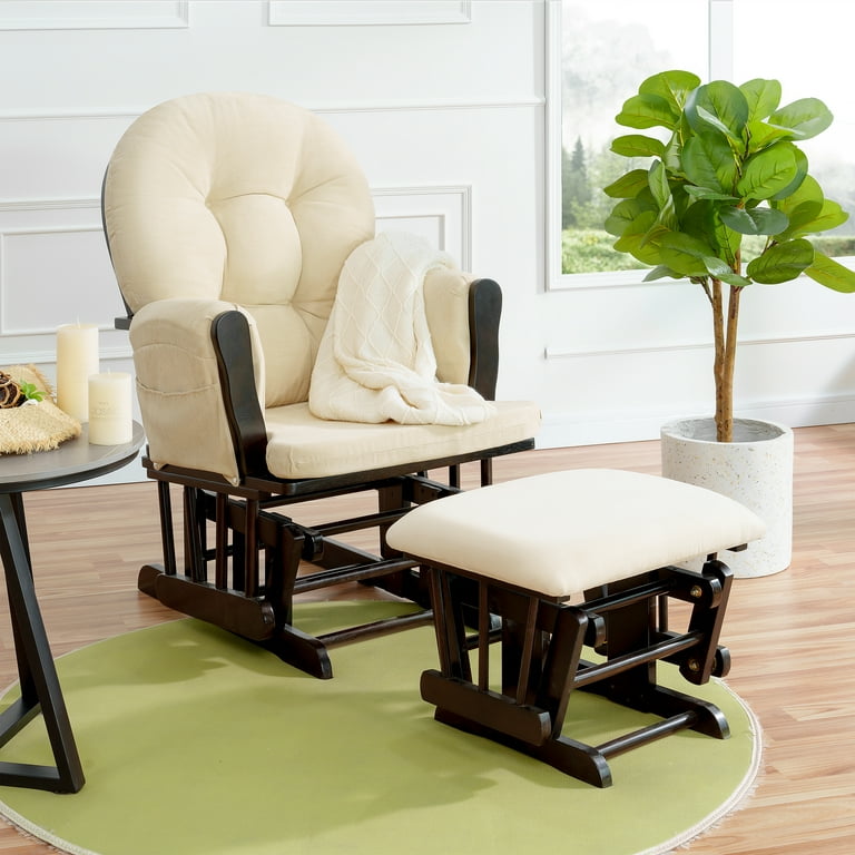 Nursery Glider Ottoman Sets Reclining Swivel Glider Rocker with Ottoman Nursery Rocking Chair for Baby Room Upholstered Nursery Recliner Glider