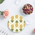 thumbnail image 4 of FMSHPON Pineapple Set of 4 Round Coaster for Drinks, Absorbent Ceramic Stone Coasters Cup Mat with Cork Base for Home Kitchen Room Coffee Table Bar Decor, 4 of 6