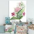thumbnail image 2 of Designart ' Flamingo With Pink Flowers and Exotic Foliage ' Traditional Canvas Wall Art Print, 2 of 4