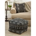 thumbnail image 4 of Saro Lifestyle PU661.BK 20 x 20 x 14 in. Dark Mudcloth Pouf, Black, 4 of 4