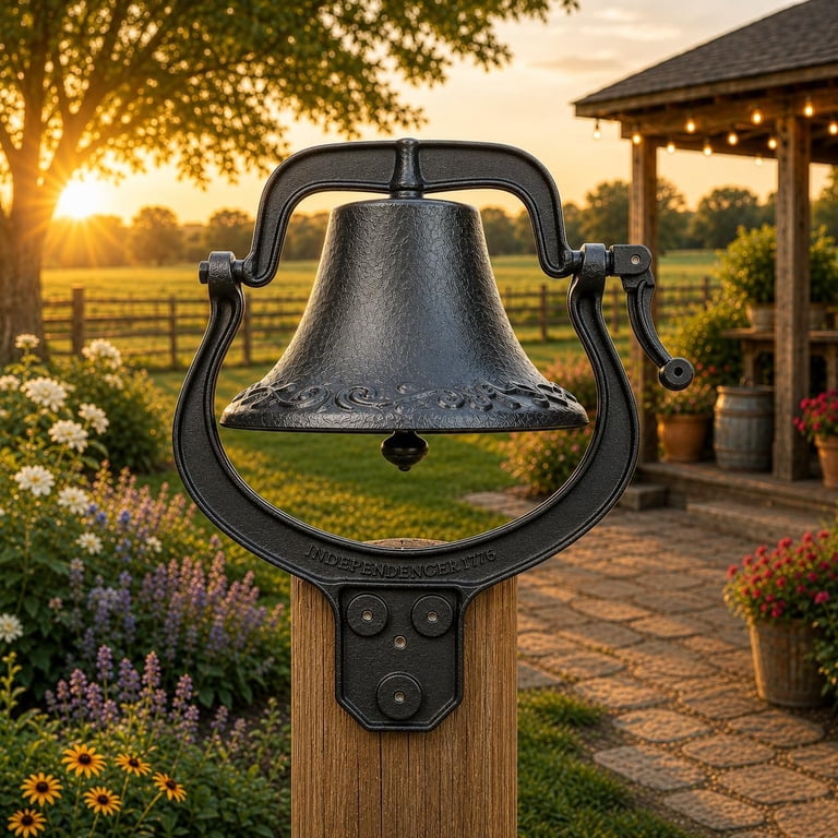 XtremepowerUS Vintage Dinner Bell Large Farmhouse Cast Iron Bell