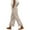 Khaki #812, variant on Bovemsi Casual Pants for Women Summer 2025 New Women's Loose Fitting Patchwork Lace Cotton Linen Casual Wide Leg Trousers with Pockets