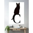 thumbnail image 2 of Black Cat Perched On A C Poster Wall Art, Modern Wall Decor For Living Room Bedroom, 24x36 UNFRAMED, 2 of 3