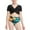 Black, variant on Dvkptbk Swimwear Women Cover Ups for Swimwear Women Fashion Girls Bikini High waist Children Pringting Puff Sleeve Split Swimsuit