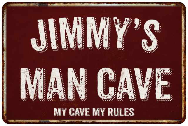 OTGM-0099 STOP JIMMY'S MAN CAVE Tin Rustic Sign Man Cave Decor Gift Ideas