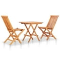 thumbnail image 2 of vidaXL 3 Piece Bistro Set with Anthracite Cushions Solid Teak Wood, 2 of 5