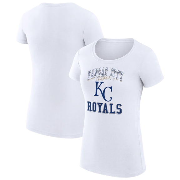 Women's G-III 4Her by Carl Banks White Kansas City Royals Super-Slim Fit Lightweight Team Logo Graphic T-Shirt
