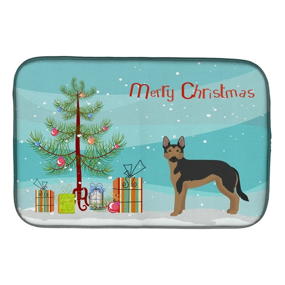German Sheprador #2 Christmas Tree Dish Drying Mat