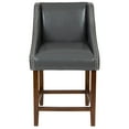 thumbnail image 6 of Emma + Oliver 24"H Walnut Counter Stool with Accent Nail Trim - Dk Gray LeatherSoft, Set of 2, 6 of 14