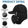 thumbnail image 4 of ASTRAEA Winter Trapper Hat, Windproof Warm Fur Snow Hat with Ear Flaps & Mask for Men Women Skiing Hunting Fishing, Black, 4 of 8